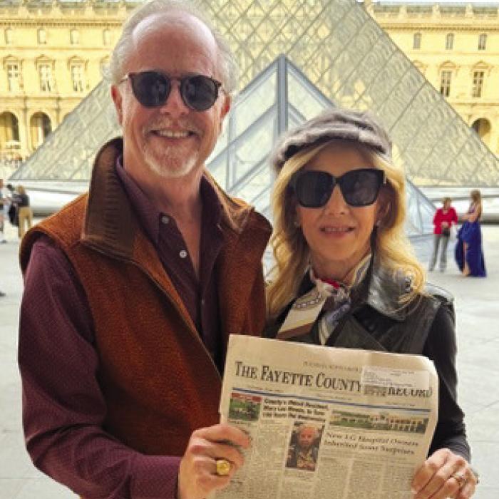 Cade and Wendy Burks of Fayetteville at the Louvre.