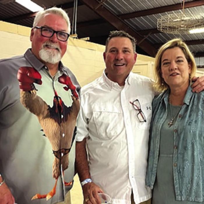 Kelly Brooks and Allen and Lori Beth Jurecka at Shrimp Boil.