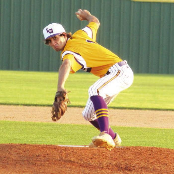 La Grange’s Ty Stark pitched three innings of scoreless relief in Tuesday’s victory over Texans Homeschool. Photo by Jeff Wick