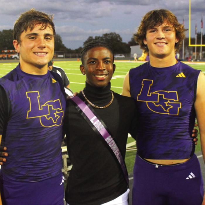 La Grange homecoming beau nominees were, left to right: Max Dixon, Jordyn Murray and Clayton Cooper. Murray was announced as the winner at Friday’s pep rally.