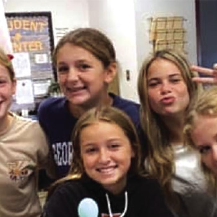 Students in 8th grade Chemistry Reaction Lab.