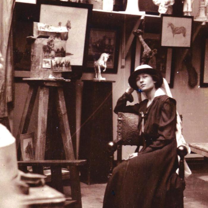 Waldine Tauch in her studio.
