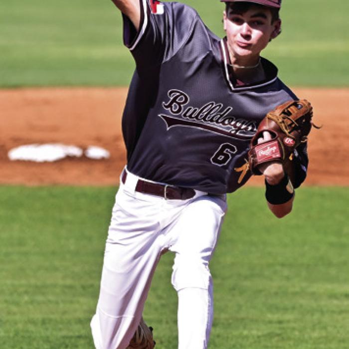 Blake Kessler picks up a win on Tuesday. The Flatonia Bulldogs defeated the Louise Hornets 20-2.