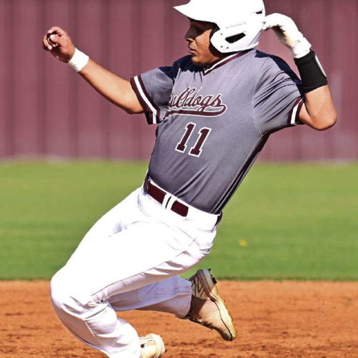 Yandel Manzano makes it safe to second base for Flatonia in Tuesday’s 20-2 win over Louise. Photo by Stephanie Steinhauser