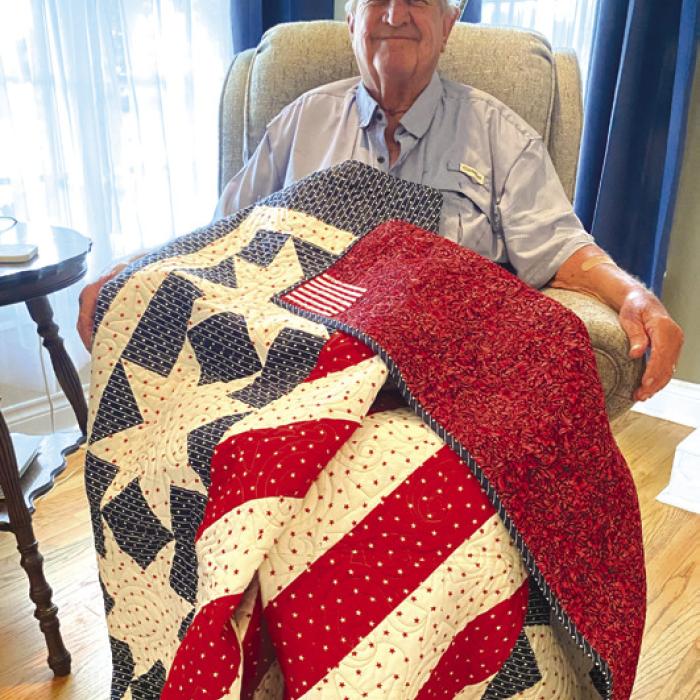 Heinrich Receives Quilt of Valor