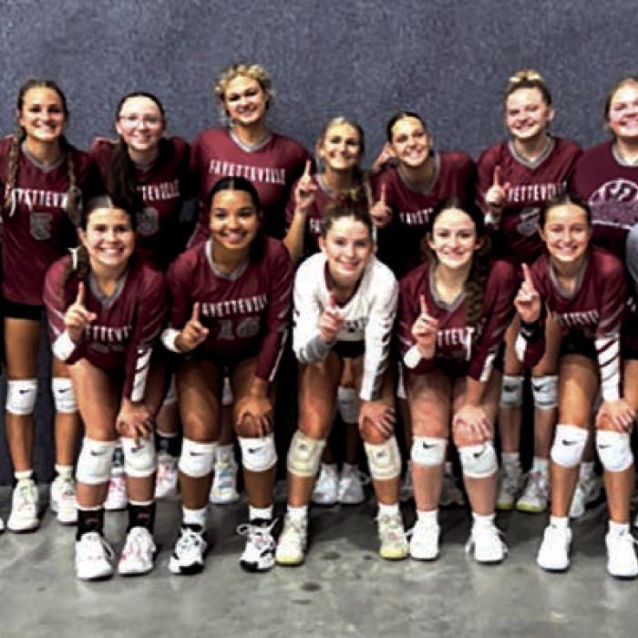 The Fayetteville volleyball team after their championship at the Bellville Faith Academy Tournament last week.