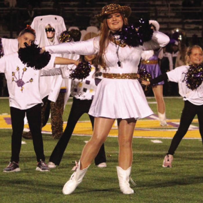 Youth dance team campers got to go out on the field Friday with the La Grange drill team to perform during halftime. Photos by Jeff Wick