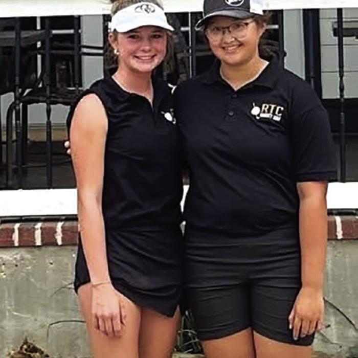 A pair of Round Top-Carmine girls golfers are headed to the state tournament after strong regional finishes. Avery Nelius, left (8th Individual) and Angie LeBouef, right, (4th Individual).