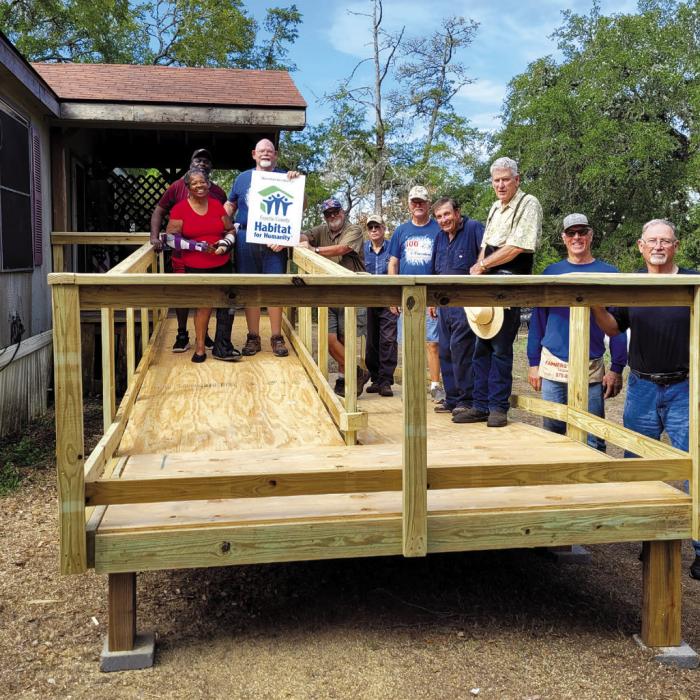 Fayette County Texas Ramp Project volunteers recently built and completed this 48-ft. ramp on Ruether Road in the Rutersville area.