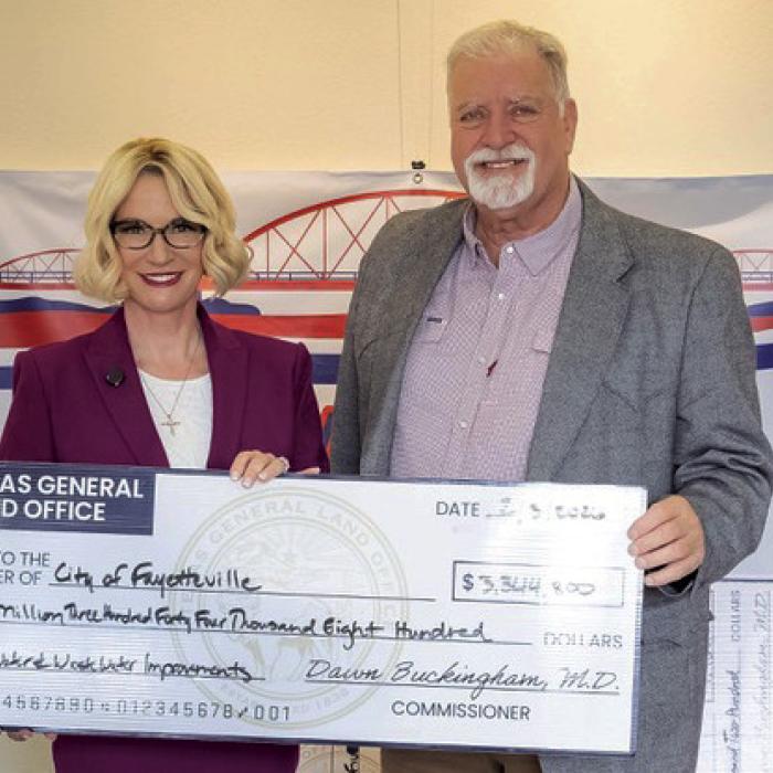 Land Commissioner of Texas Dawn Buckingham, M.D., and Mayor Mike Stroup.