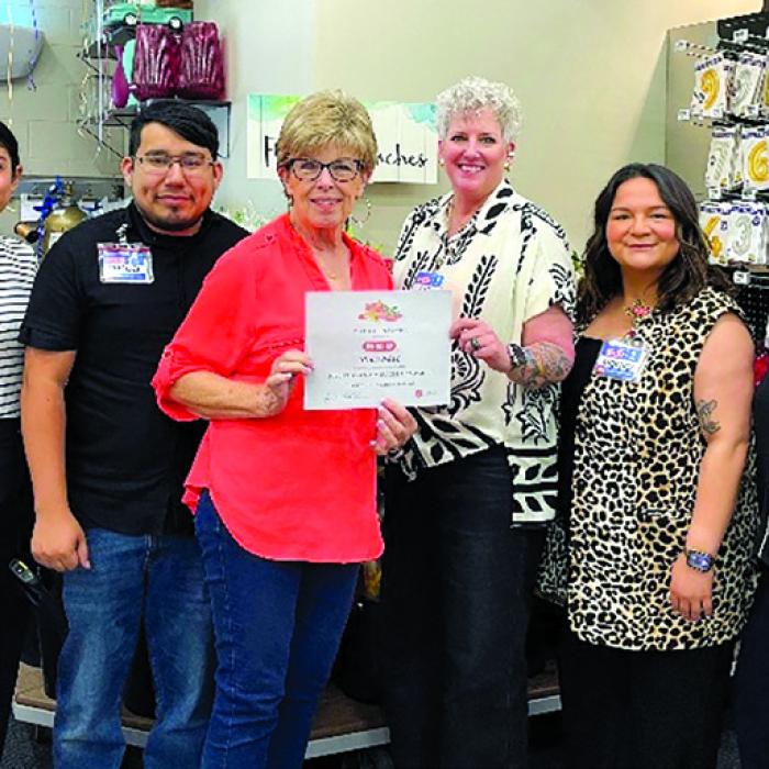 The La Grange Branch of the Salvation Army recently presented the La Grange H-E-B Store Manager and employees with a certificate in recognition of their store’s participation in the 2025 Salvation Army’s “Ring in A Miracle” Campaign. The La Grange H-E-B was one of the top 10 stores in their region collecting for the campaign. Show from left to right: Ariel Torres, Samuel Morales, Sally Garrett, Salvation Army Board Member, Liz Barta, H-EB Store Manager; Monica Harbers, and Jade Sanchez.