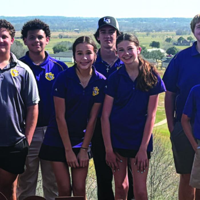The JV golfers at their tournament in Bastrop.