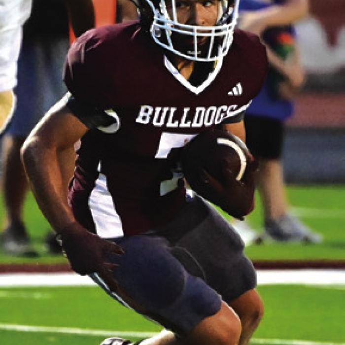 Flatonia’s Zayden Perez, shown here in the season opener, had another big game Friday. Photo by Stephanie Steinhauser