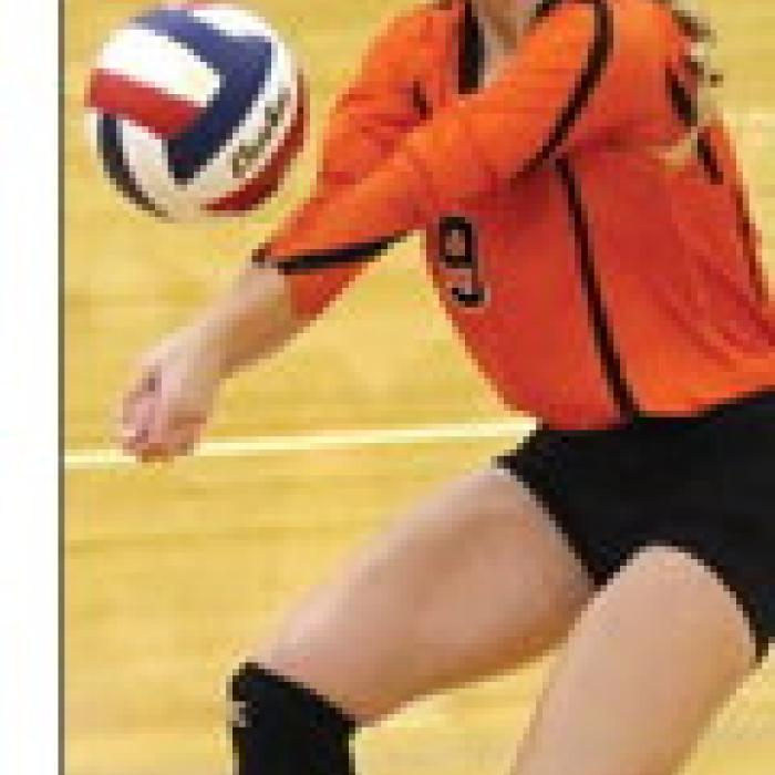 Schulenburg’s Michaela Kollman digs a ball in Monday’s playoff match. Photo by Audrey Kristynik