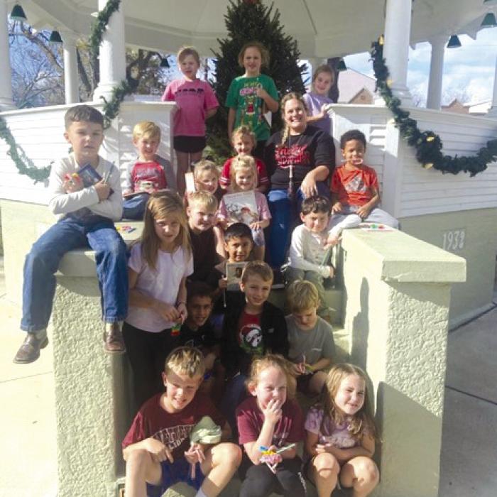Fayetteville ISD first graders enjoyed the Christmas Tree Display and all the decorations on the square.