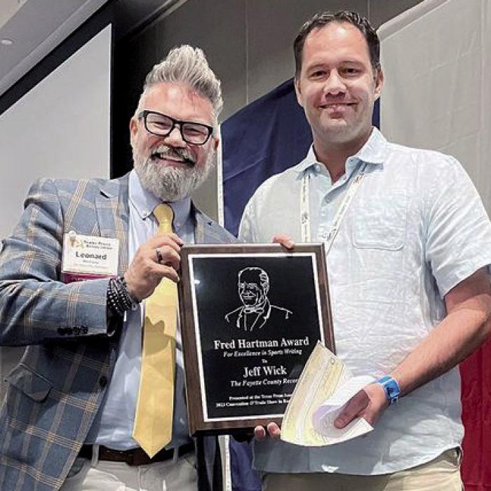 Wick Named State’s Top Sportswriter at Texas Press Association Convention