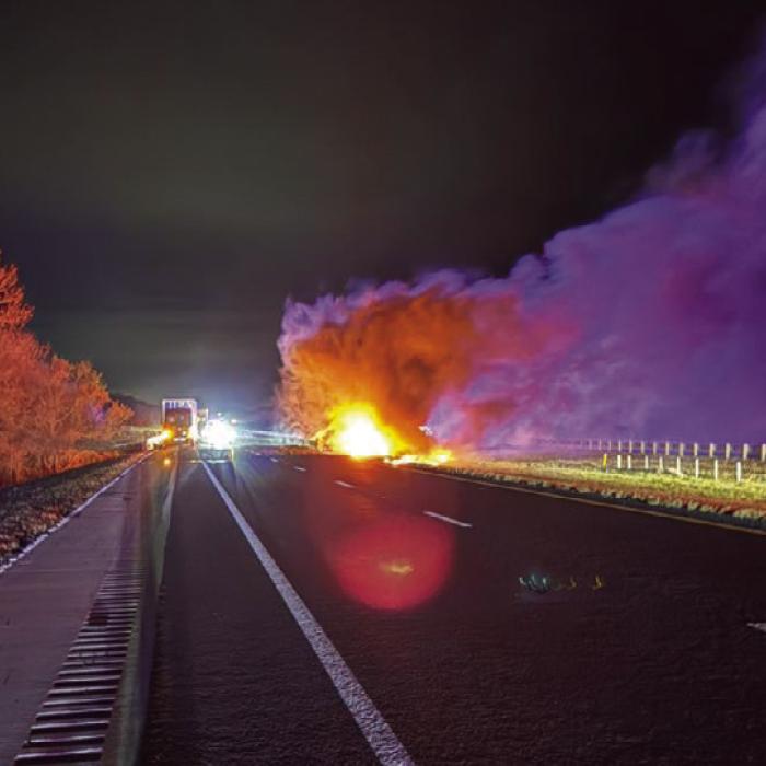 The driver of an 18-wheeler died at the scene of a wreck on Interstate 10 near Schulenburg on Monday morning, Dec. 29. Photo courtesy of the Fayette County Sheriff’s Office