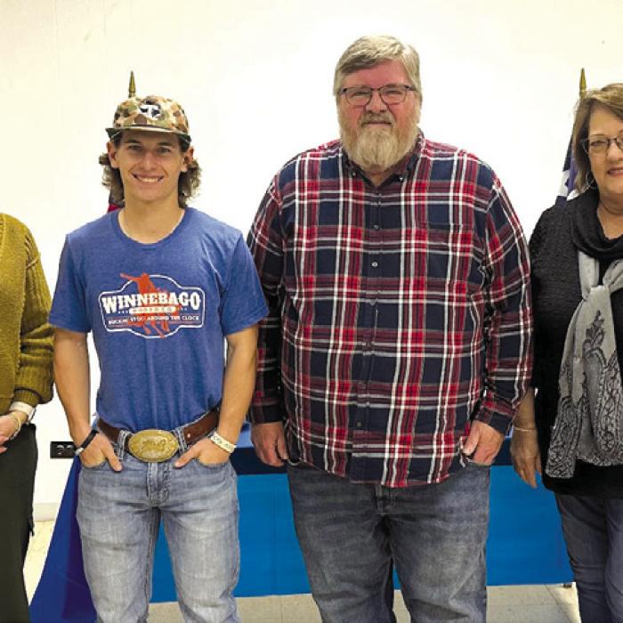 Jamie Odom sponsored Mark Odom III as a new member of the Carmine Lions Club. Dan Grabsky was also inducted as a new member. Marlene Waak is president of the club.