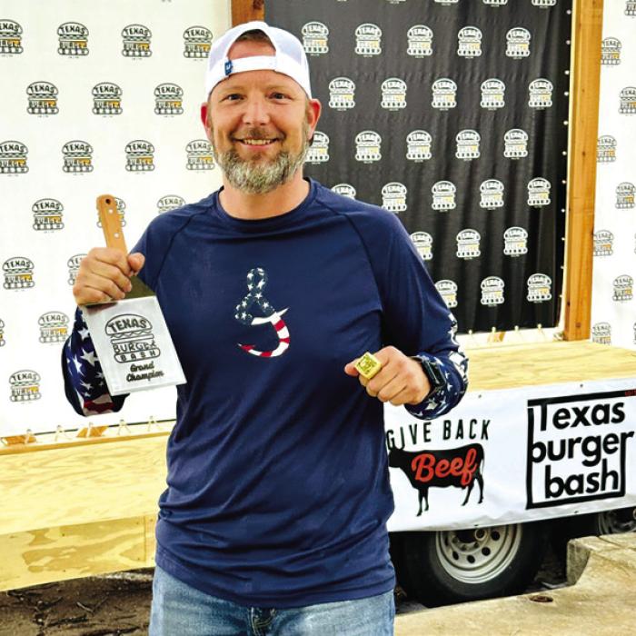 Dave Ehler of La Grange is the two-time defending grand champion of The Texas Burger Bash.
