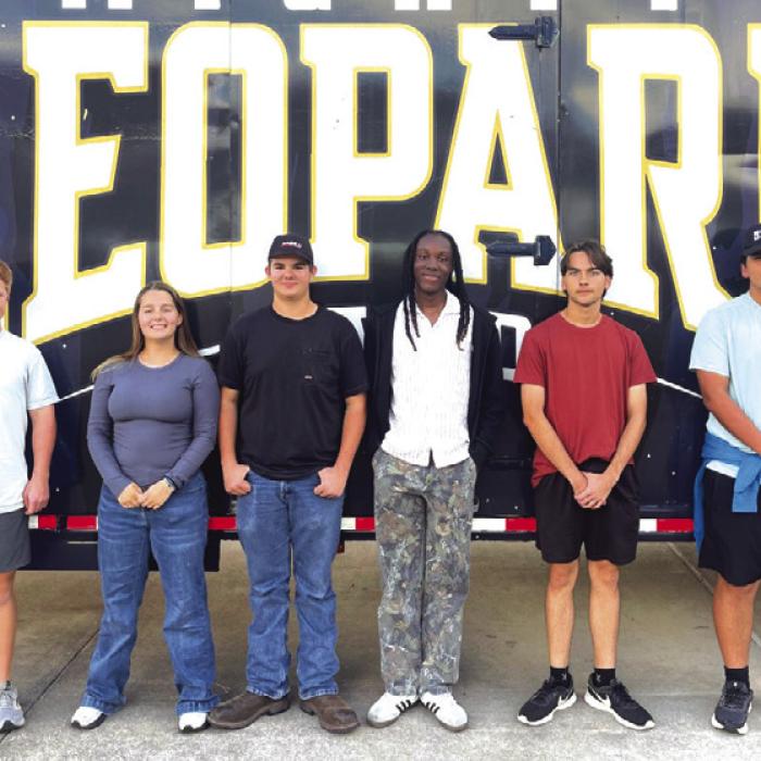 Region Jazz Band area qualifiers (from left): Grady Kocian, Lauren Rusek, Mason Opperman, Kharma Sneed, Grayson Owens and Gerardo Gomez.
