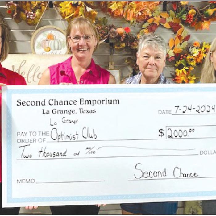 Second Chance Donates to Optimist Club