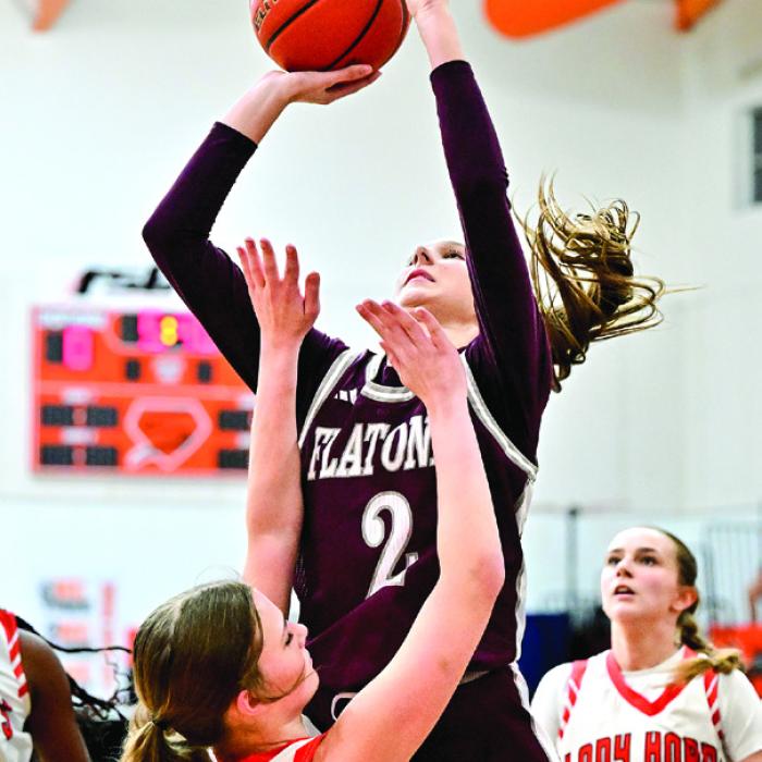Flatonia Junior Summer Sodek had a monster game Tuesday, just missing a triple-double with 25 points, 11 rebounds and eight assists. Photo by Stephanie Steinhauser
