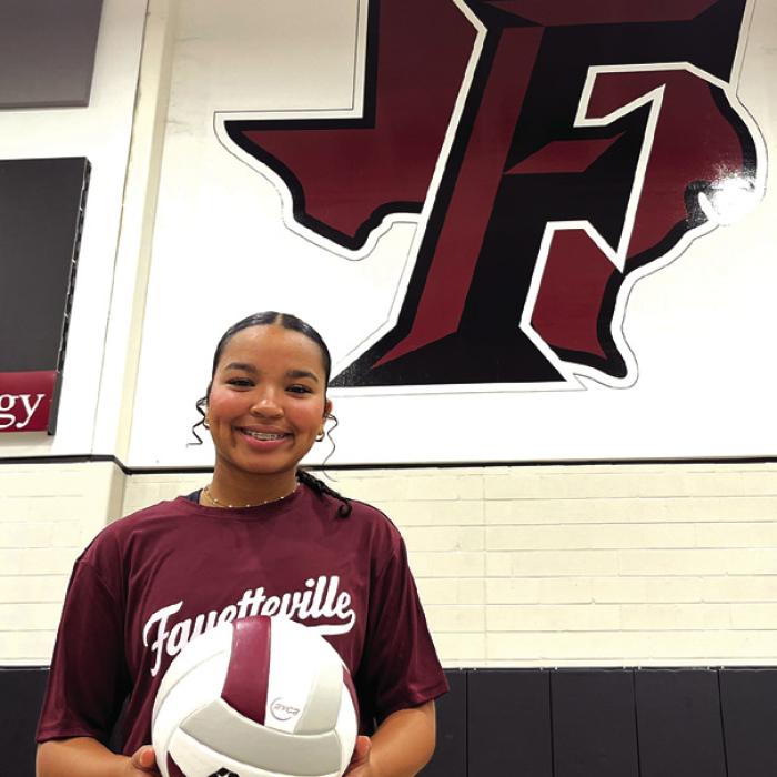 Fayetteville senior Devynn Moeckel in the school’s gym. Photo by Jeff Wick