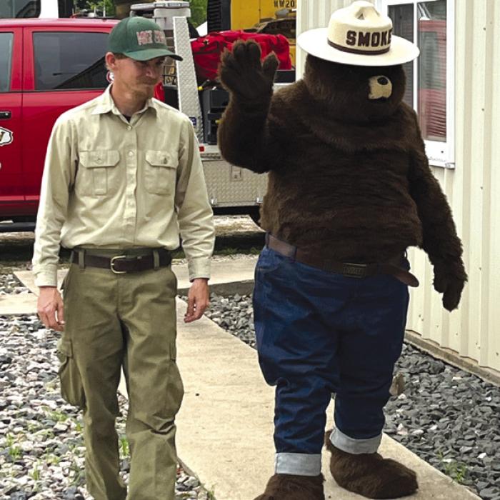 Smokey Bear made an appearance at the Muldoon Volunteer Fire Department fundraiser.