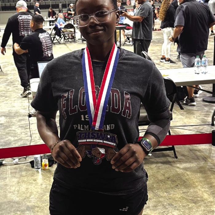 La Grange senior Jazzmin Coleman with her state medal.