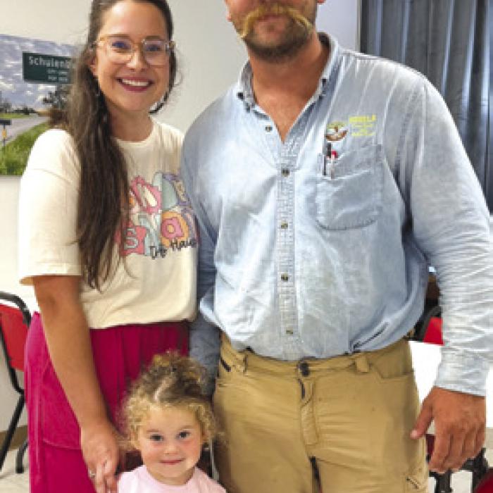The Bubela family joined for Lunch and Learn in Schulenburg recently. Morgan has the B Haus Market Place and Nursery, and husband Colton has the Bubela Tree Farm, and we all know that their daughter Martha Claire is the boss.