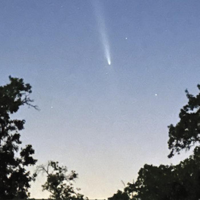 Comet Tsuchinshan-ATLAS in the sky over Fayetteville. Photo by Bob McCrory