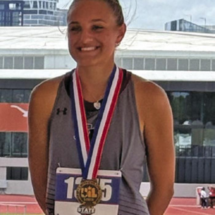 Cambree Denham on the medal stand.