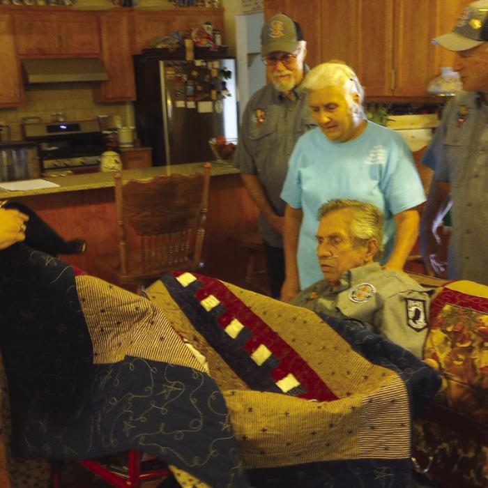 Quilt Guild Presents Quilt of Valor to Local Vet
