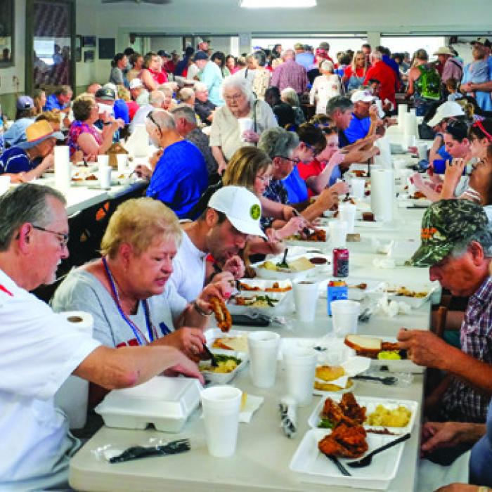 The packed church hall at St. John at last year’s festival on July 4. Photo by Andy Behlen