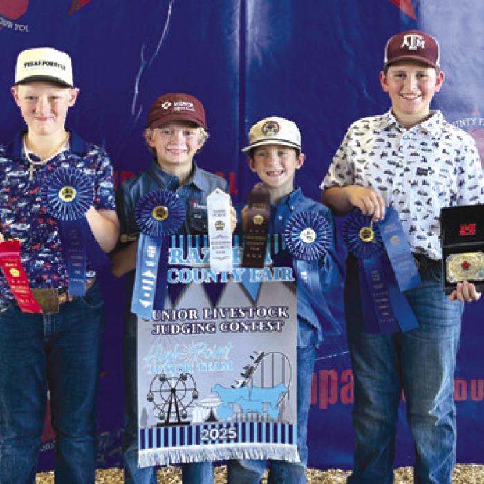 Champion Junior Team: Jehnsen Janecka, Joe Carrales, Rowdy Guenther, and Hudson Holden.