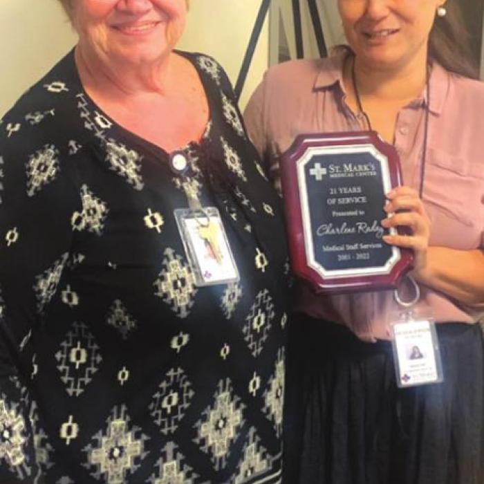 St. Mark’s Medical Staff Coordinator Raday Retires