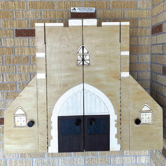 Holy Cross Church in Warda now has a Little Free Library installed under the awning of the Fellowship Hall Entrance for everyone in the Warda community to utilize.