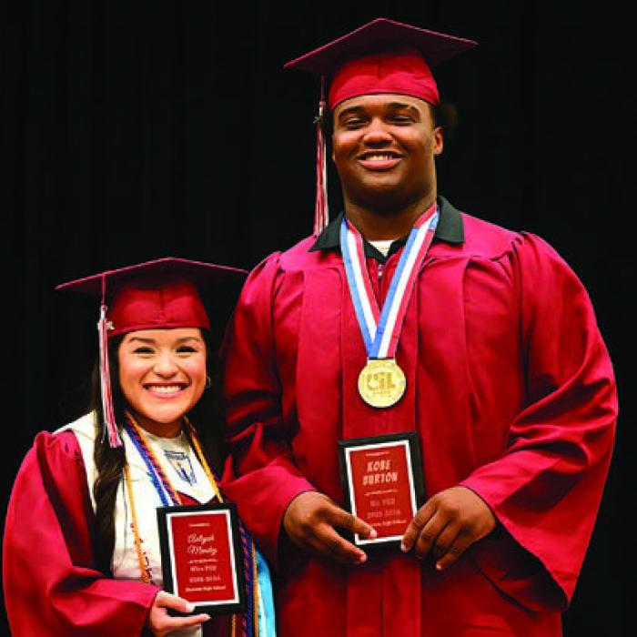 Flatonia High School announced Aaliyah Mendez and Kobe Burton as Miss and Mr. FHS for 2024 at graduation ceremonies Thursday. Photo by Stephanie Steinhauser