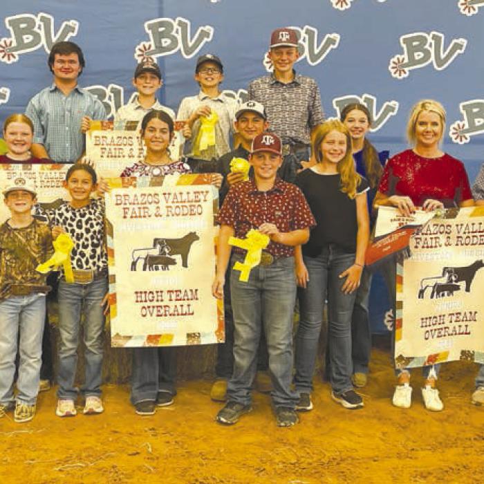 Pictured front from left: Rowdy Guenther, Emma Zweschper, Adalyn Carrales, Hudson Holub, Hayleigh Pizzitola, Coach Kaci Carrales, Abraham McBride and Julia Melton; middle row: Rheagan Karisch, Tatum Fritsch, Kaisley Janecka, Dylan Zweschper, and Laramie Laake; back row: Rilan Karisch, Logan Poncik, Crockett Guenther, Tate Fritsch, and Holden Holub.