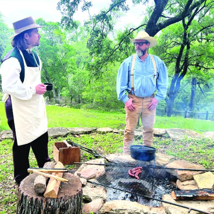 Living history interpreters will demonstrate outdoor campfire cooking using historic recipes at the Kreische house.