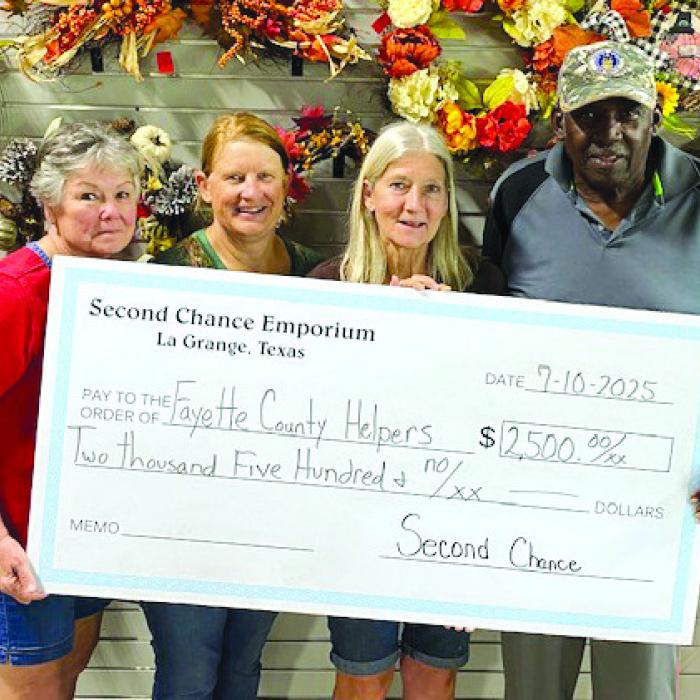 Second Chance Donates to Fayette County Helpers