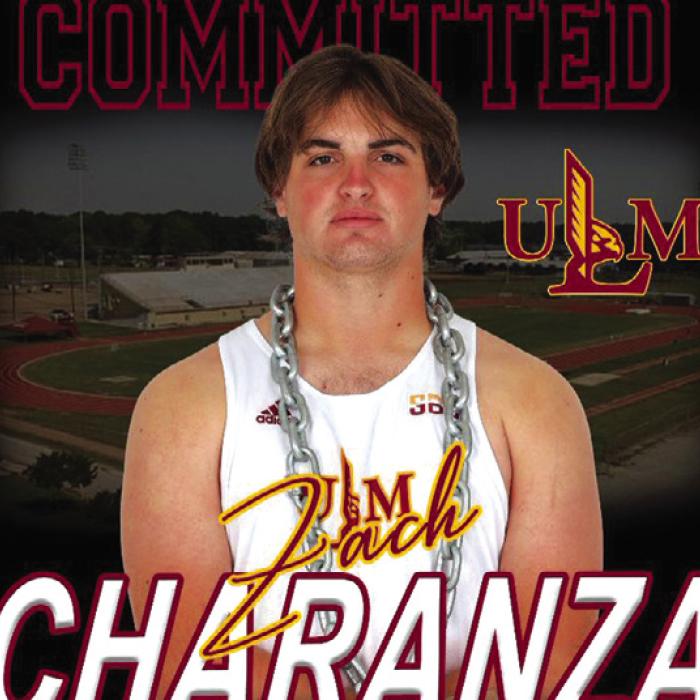 Flatonia’s Zach Charanza has accepted an offer to throw discus for the University of Louisiana-Monroe track team.