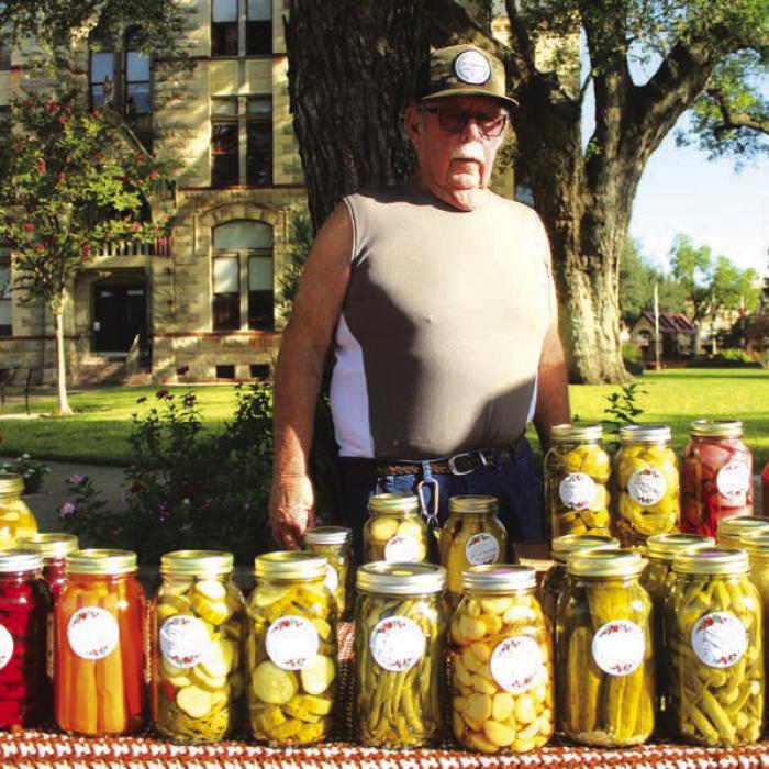 J.R. Berckenhoff of St. John was selling pickles, sauerkraut, beets and other canned items.
