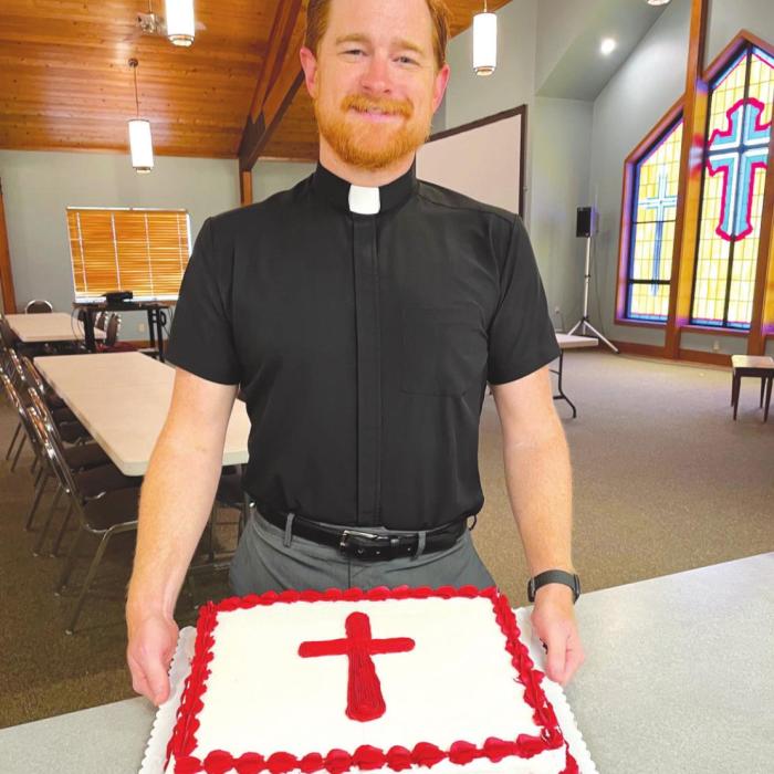 Pastor Beck of Holy Cross Lutheran Church in Warda celebrated 11 years as an ordained minister on Sunday, June 12.