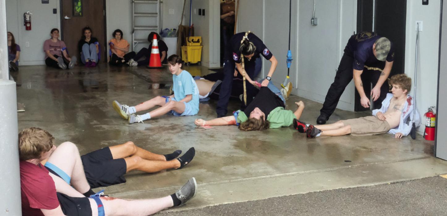 LHS Drama Students Help the EMS Practice an Active Shooter Simulation