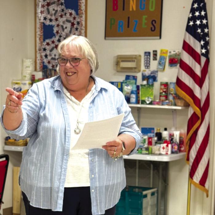 Kathy Carpenter, another valued volunteer, shared her story for Senior Spotlight. She brought photographs and also had a fun game for members to play showing who knew her best.