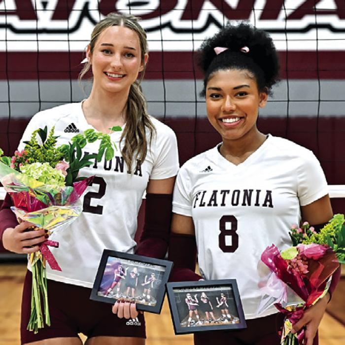 Flatonia Volleyball Senior Night Flatonia High School honored seniors Summer Sodek and Gigi Crayton prior to the volleyball game on Tuesday night. Photo by Stephanie Steinhauser