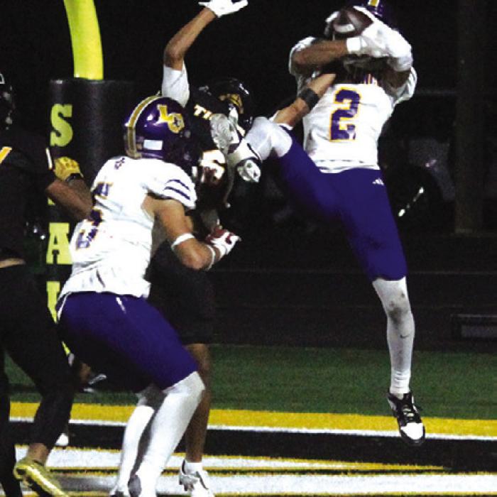 La Grange’s Dwodney Thompson would come down with this interception Friday.