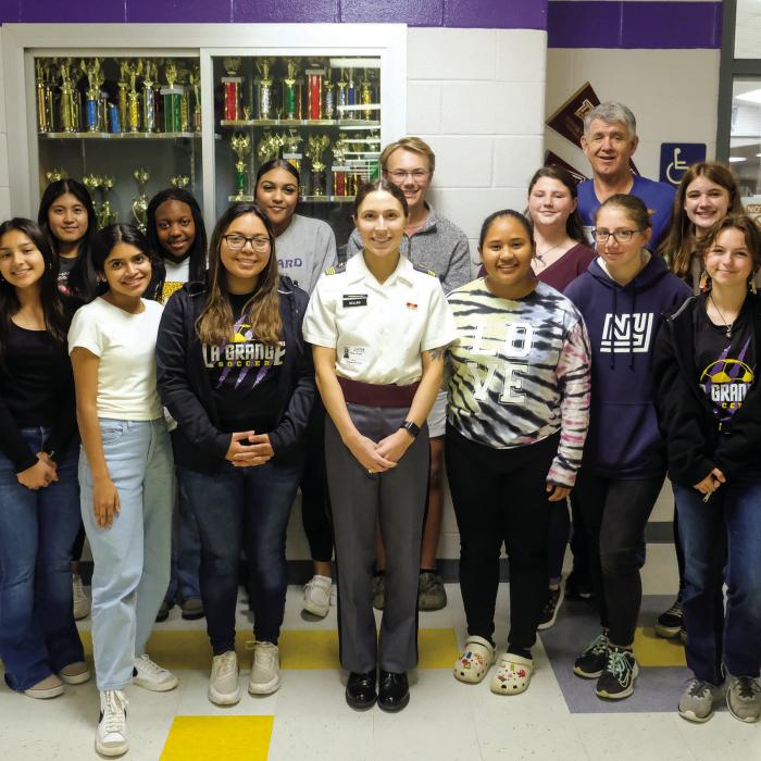 West Point Cadet Hillary Bellah Speaks to the La Grange Leo Club