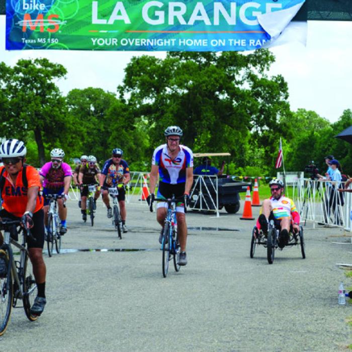 Whether coming from Houston or Austin, all the riders finish Day 1 of the MS 150 in La Grange.